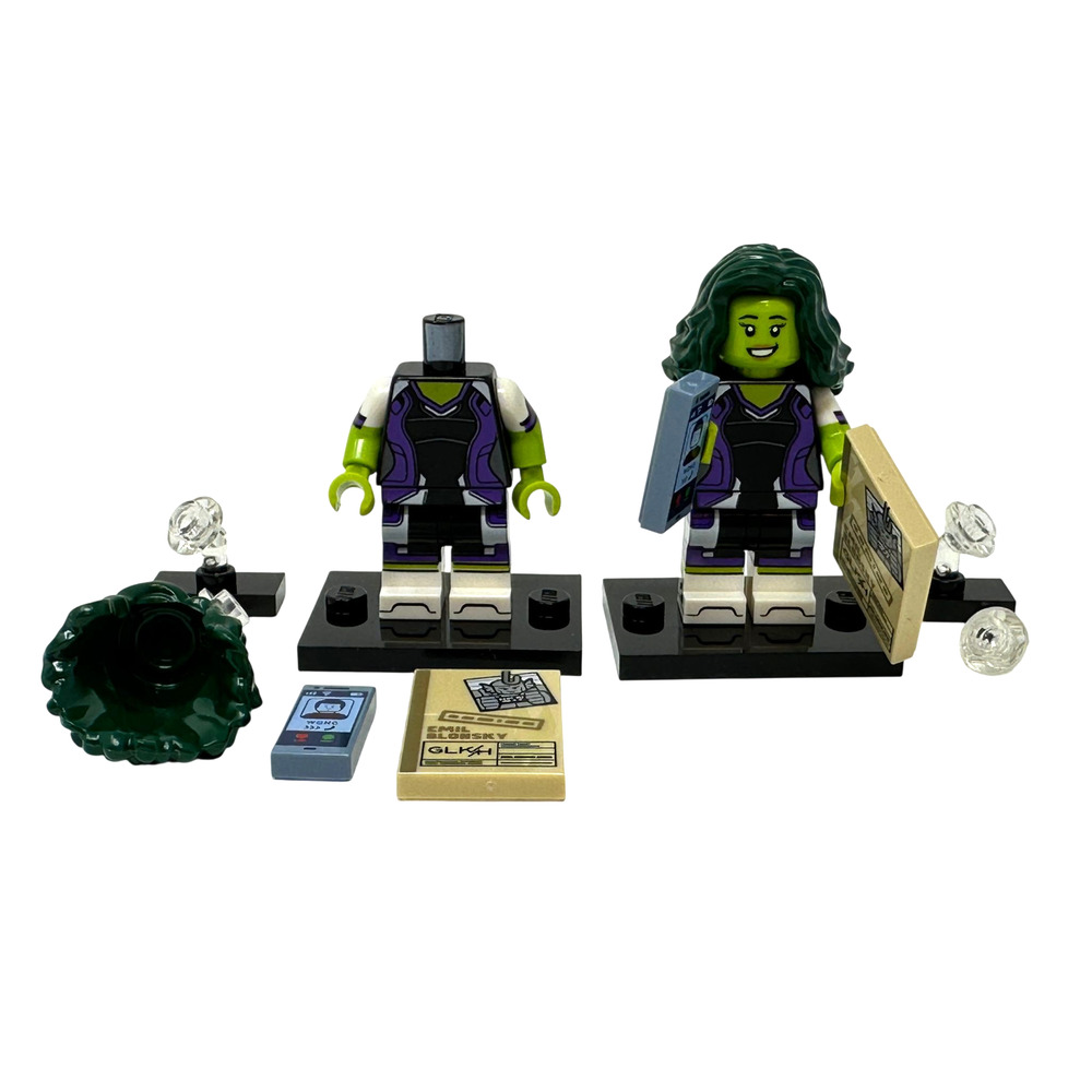 LEGO Marvel She-Hulk Minifigure +Extras Green Hair Phone Folder Series 2 71039